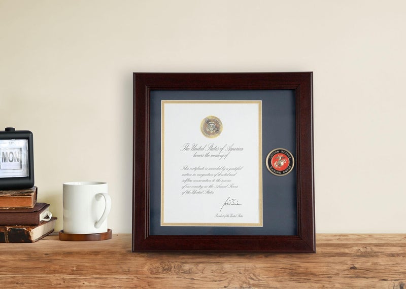 Allied Flag Allied Frame United States Marine Corps Presidential Memorial Certificate Frame with Medallion - 8 x 10 inch - Image 5